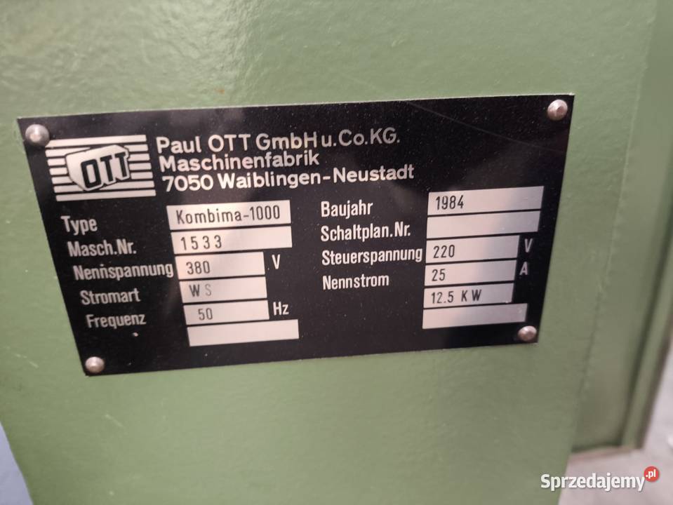 Szlifierka szerokotaśmowa OTT 1100 pomorskie Wejherowo