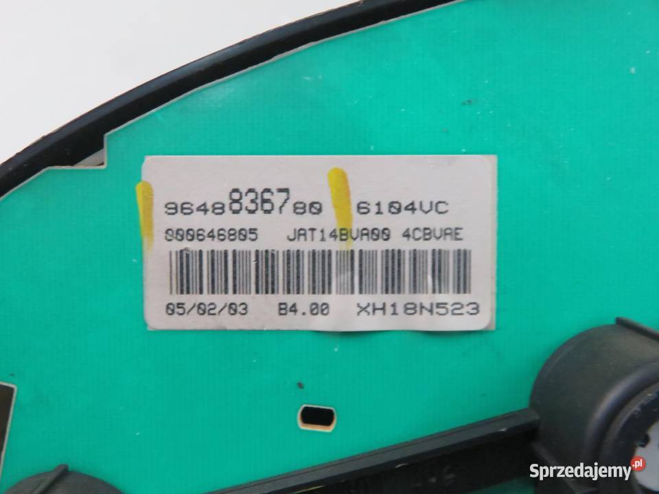 LICZNIK PEUGEOT 206 SW 16 16V 9648836780 Części samochodowe