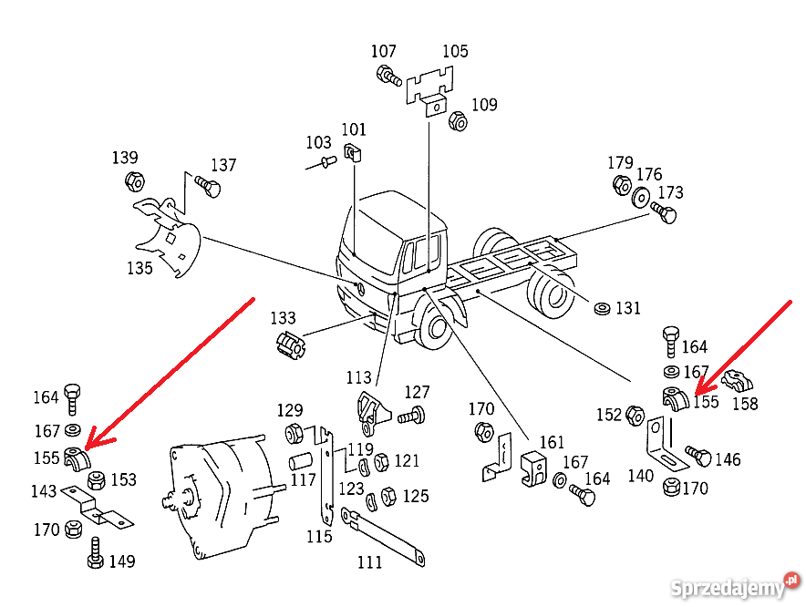 6735460075 UCHWYT PRZEWODU MERCEDES ciężarowe Kłobuck