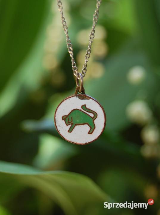 Byk zodiak emalia cloisonne brąz wisiorek Lublin sprzedam
