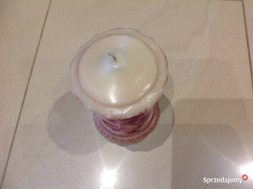 Duża Świeca Zdobiona Vintage Dom i Ogród Nowa Sól