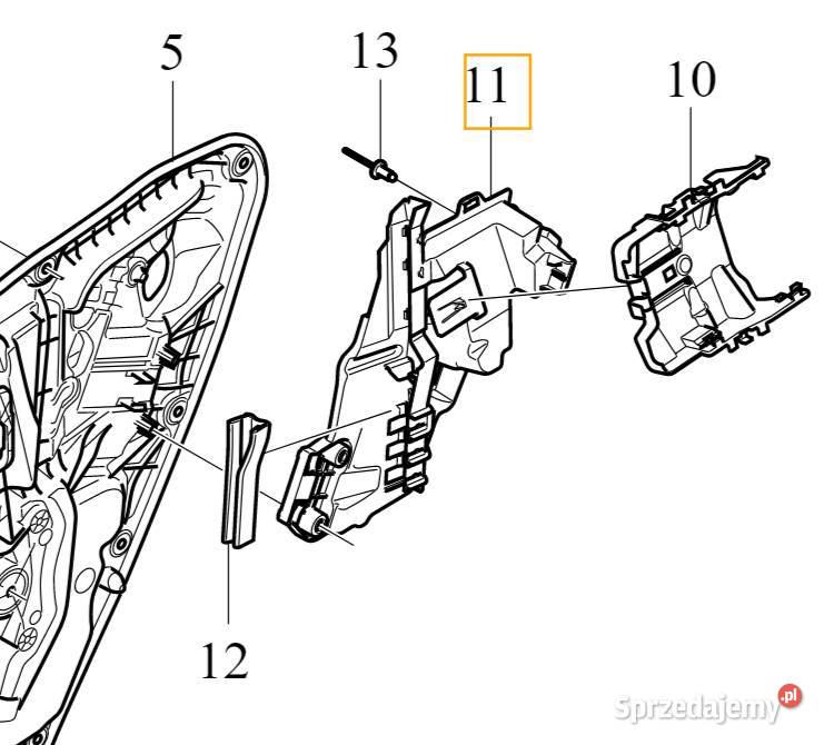 VOLVO XC60 II tylna lewa oslona zamka drzwi OE dolnośląskie Bielany Wrocławskie