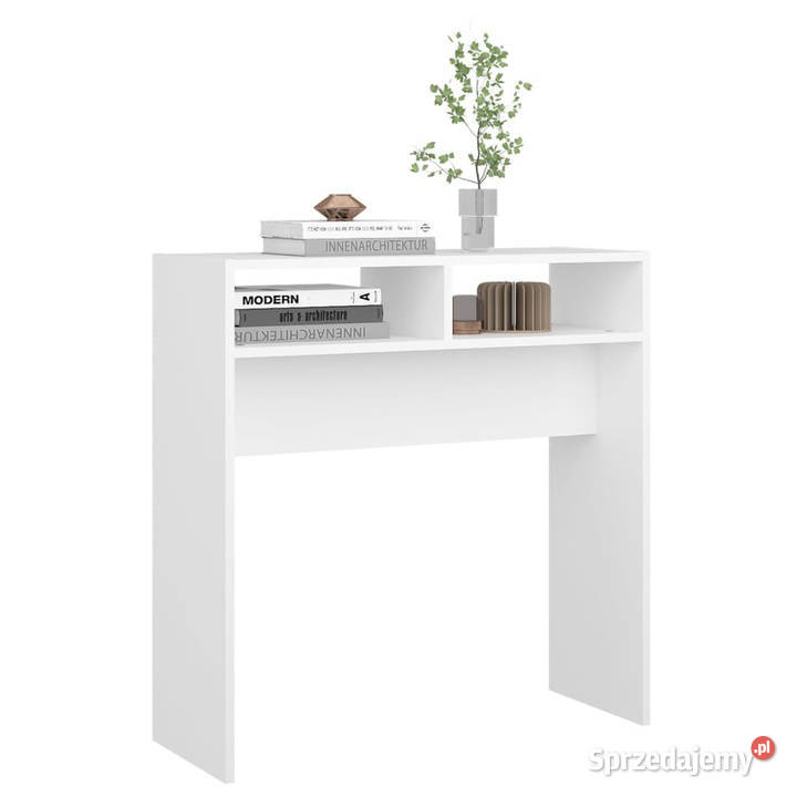 Stolik konsolowy biały 78x30x80 materiał