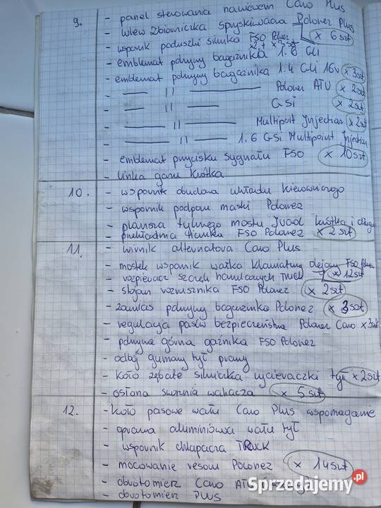 Polonez 15 16 części osobowe Częstochowa