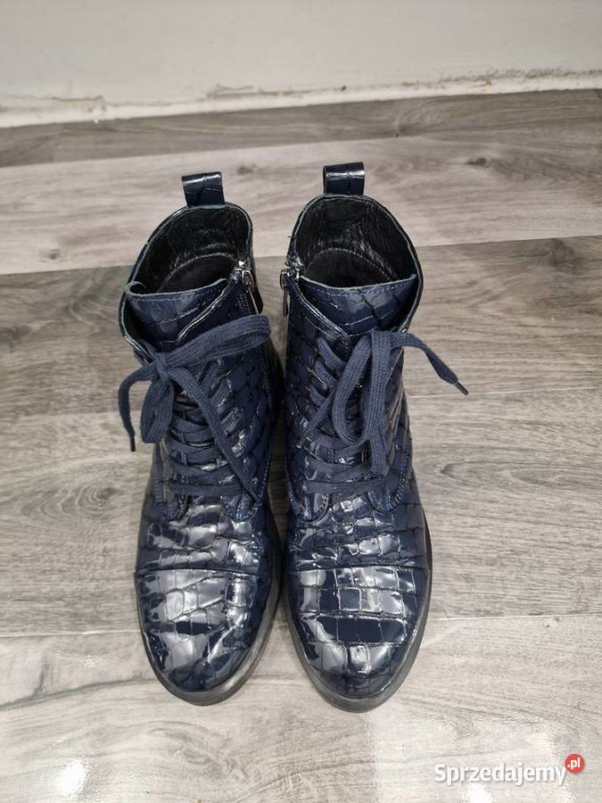 Botki skóra lakier granat 36 Venezia Kozaki Żywiec