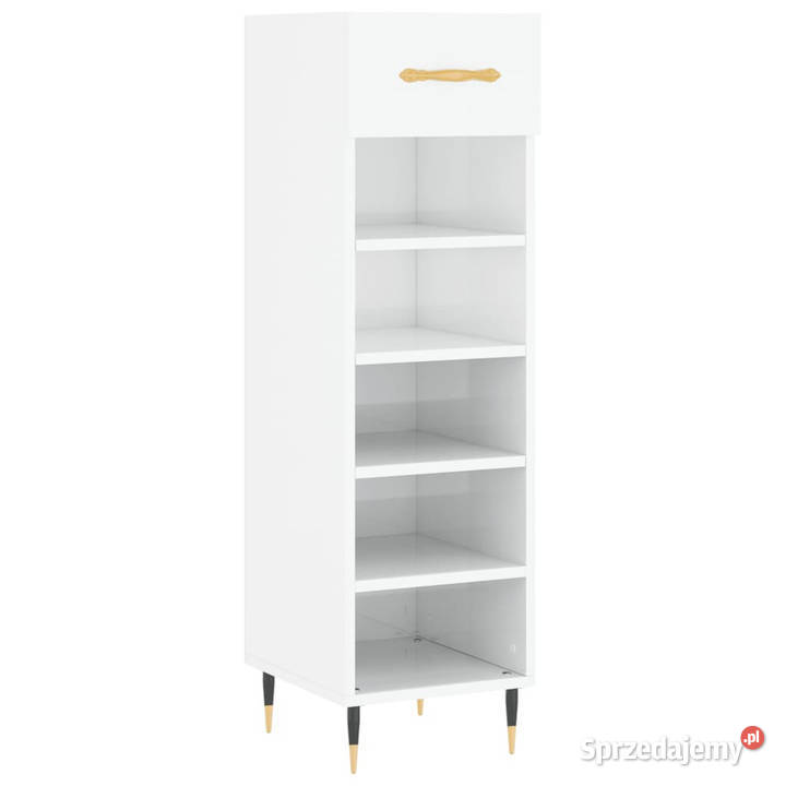 Szafka na buty wysoki połysk biała 30x35x105