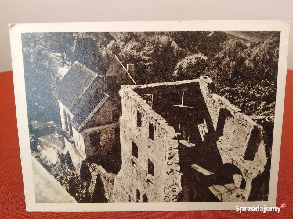 Zamek Grodno Pocztówka z 1965 roku dolnośląskie Wałbrzych