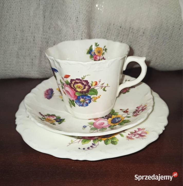 filiżanka z talerzykiem deserowym Cauldon Gdańsk