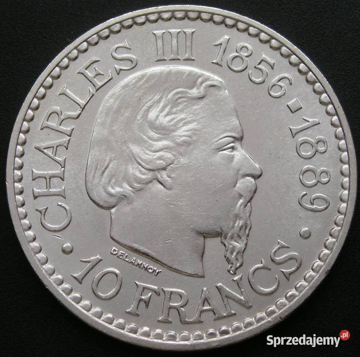 Monako 10 franków 1966 Karol III srebro Łódź sprzedam