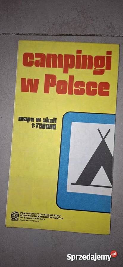 Unikatowa Mapa Campingi w Polsce 1981 Oryginał Kalisz