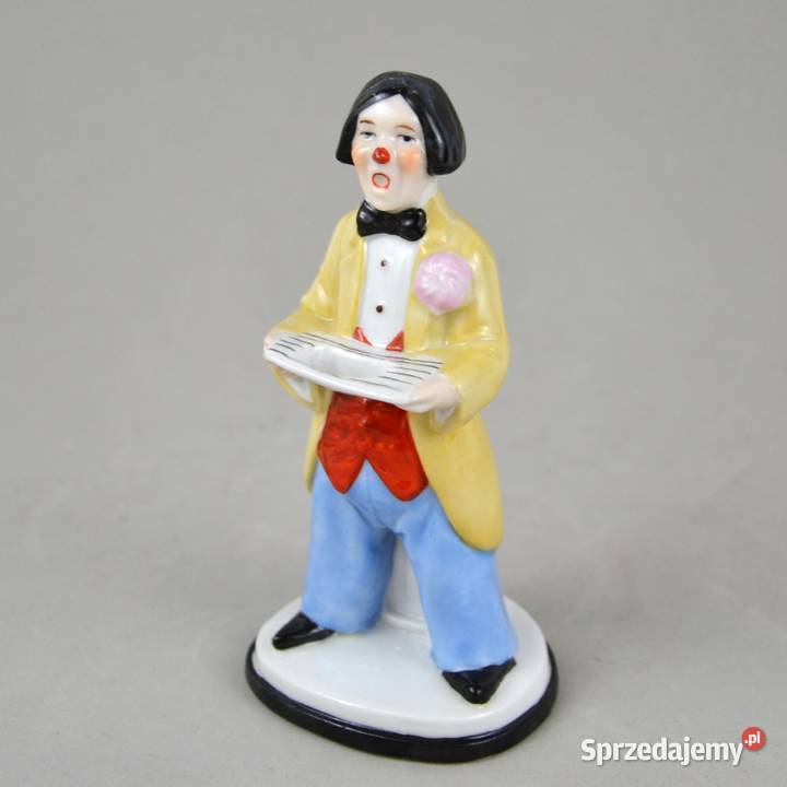 Klaun elegant śpiewa figurka do cyrkowej Porcelana i szkło Warszawa sprzedam