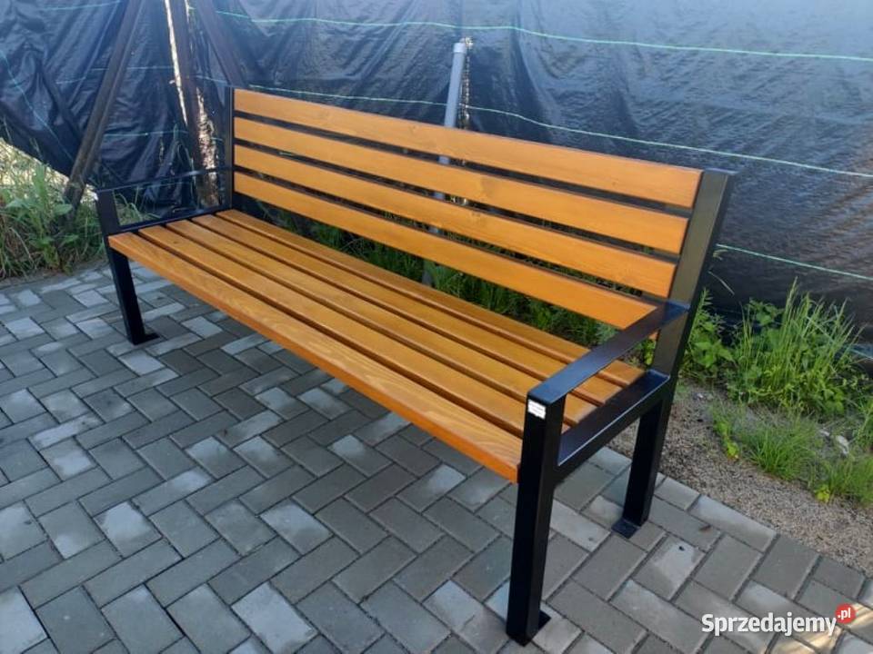 ławka parkowa z podłokietnikiem miejska ogrodowa Ogród Zalesie