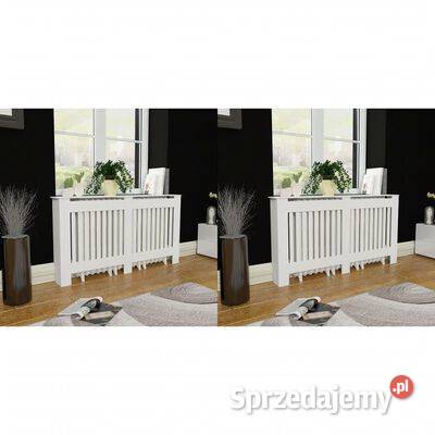 vidaXL Osłony na kaloryfer 2 białe MDF 152