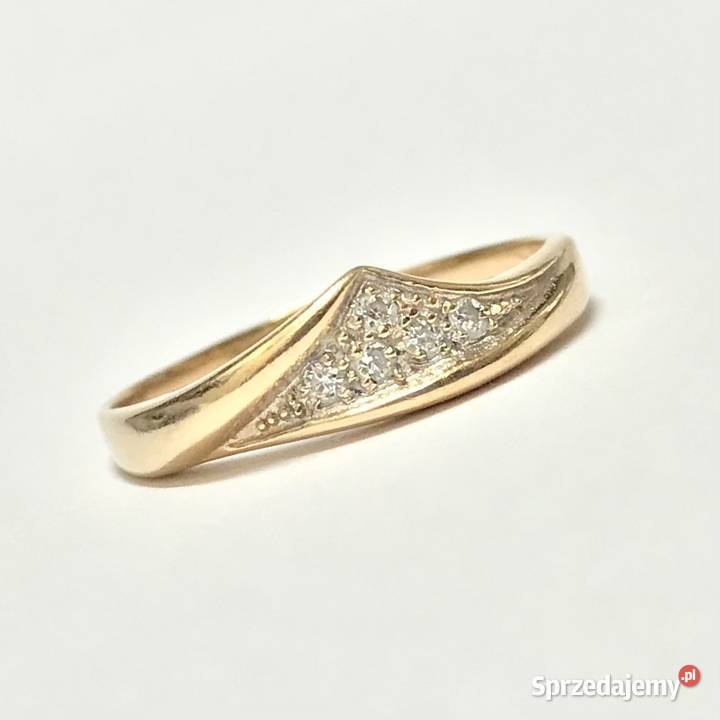 Złoty PIERŚCIONEK 14K KAMIENIE KRÓLEWNY r18 Warszawa