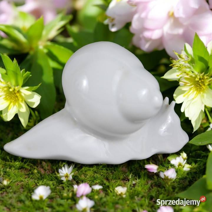 Ślimak biała porcelana Hollohaza Węgry lata 70te Bronisze