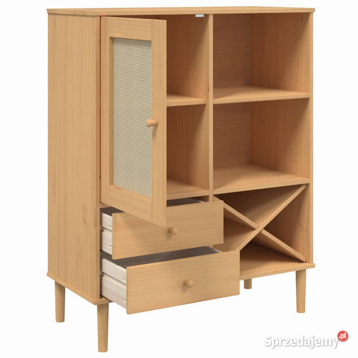 Szafka SENJA imitacja rattanu brązowa 90x40x112 Pozostałe Warszawa