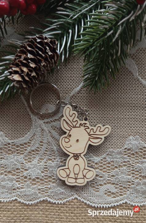 Drewniany brelok świąteczny renifer 3 wzory do Bełchatów sprzedam
