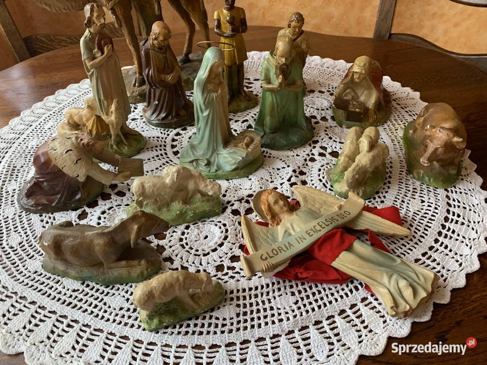 Piękna szopka Bożonarodzeniowa figurki wielkopolskie Ślesin