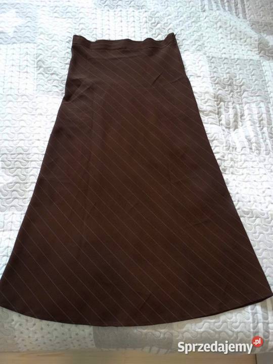 Spódnica Długa Maxi Trapezowa Modny Czekoladowy brązowy/beżowy Łomża
