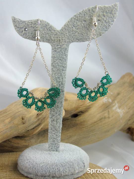 Kolczyki koronkoweróżne wzory kolory Wiśniowa