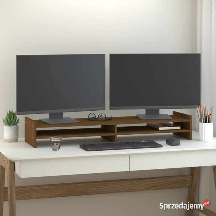 Podstawka na monitor miodowy brąz 100x27x15 lita