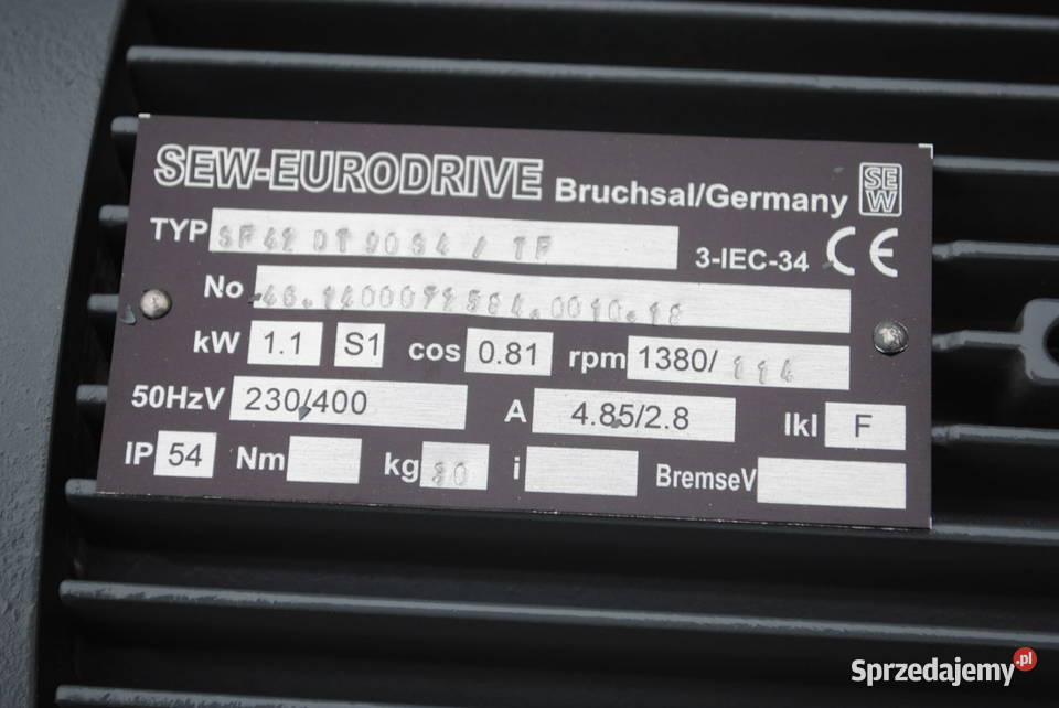 Motoreduktor kątowy 11kw 114obrmin SEW typ Kargowa