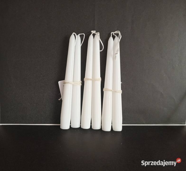 Zestaw świec woskowych białych 6 sztuk nowe Bełchatów