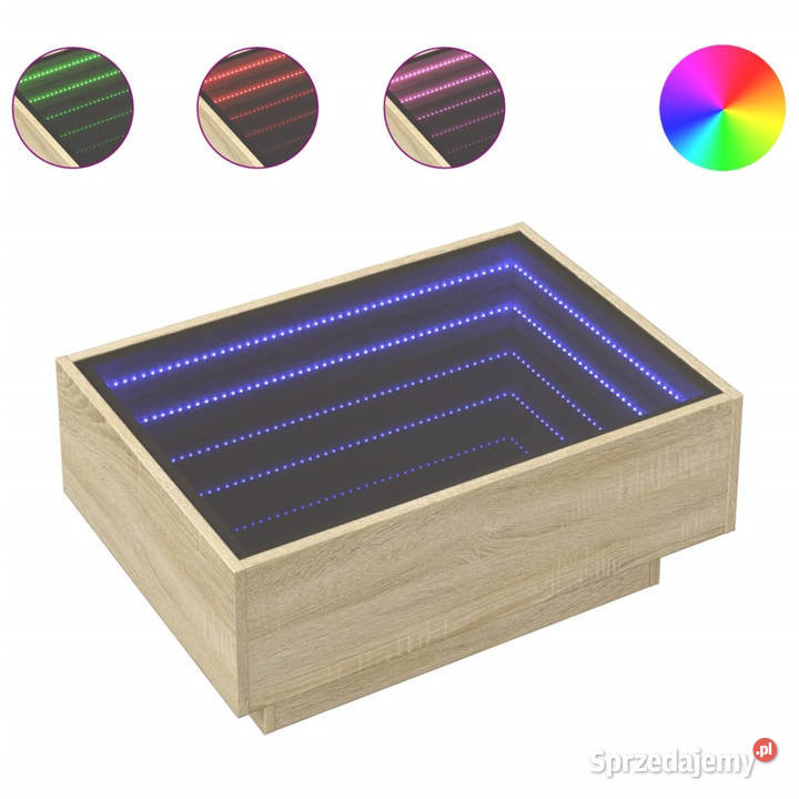 Stolik kawowy z LED dąb sonoma 70x50x30 WM847513 Warszawa