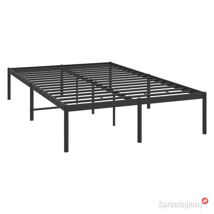 Łóżko Metalowe Czarne Rama Łóżka Ze Stelażem 125cm