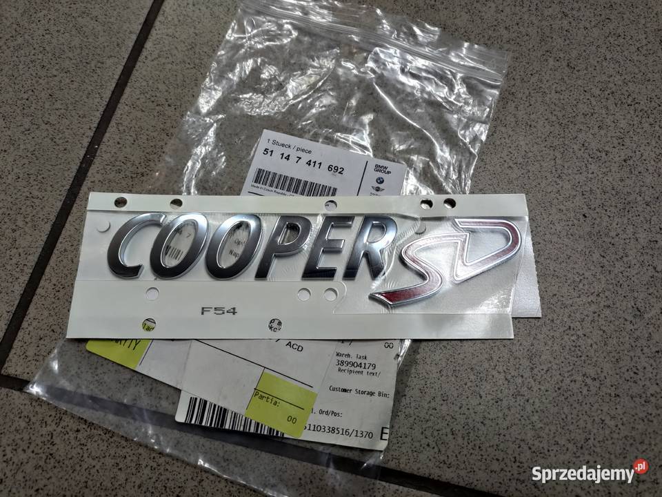Napis emblemat na klapę Mini Cooper SD srebrny Babienica