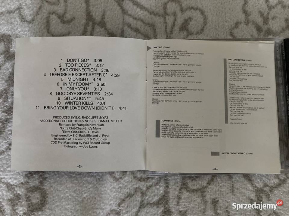 Płyta CD Yaz Upstairs At Erics Klasyka 1 Lata 80 śląskie Czerwionka-Leszczyny sprzedam