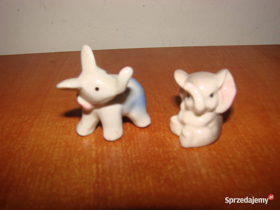 Słoniki małe porcelanowe figurki 2 Pruszcz Gdański sprzedam
