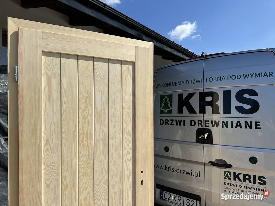 Drzwi wewnętrzne lite drewniane z ościeżnicą