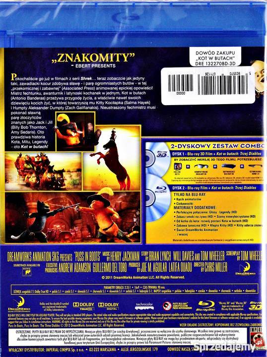 KOT W BUTACH BLURAY 3D 2D Blue-ray