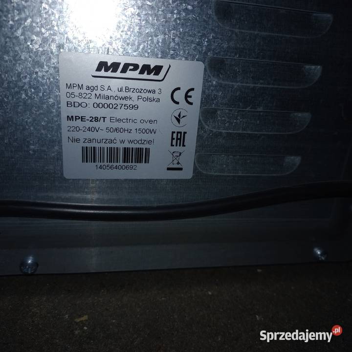 Mini piekarnik mpm Szubin