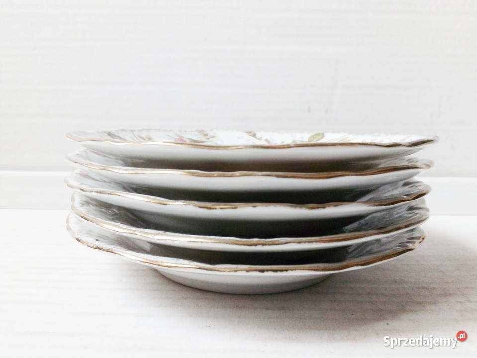 5 spodeczków Iwona Chodzież vintage PRL