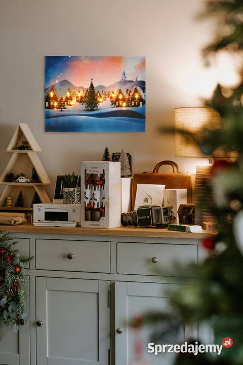 Jysk obraz podświetlany LED świąteczna wioska Lublin sprzedam