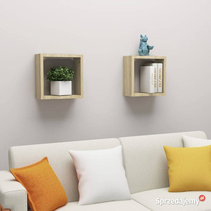 Półki ścienne kostki 2 dąb sonoma 30x15x30 mazowieckie Warszawa