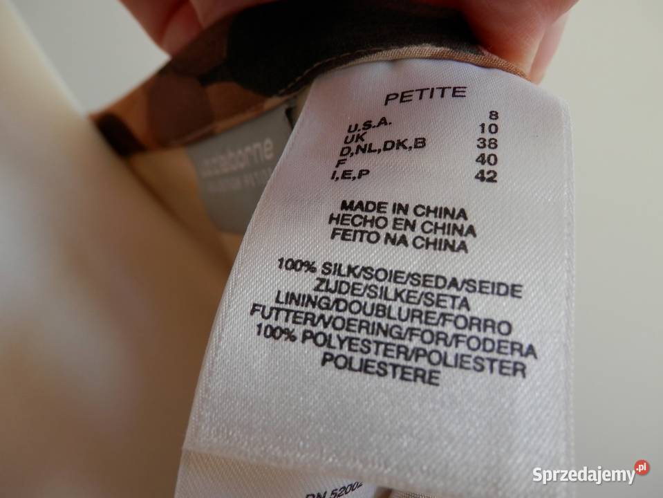 Spódnica Jedwabna 100 Naturalny Jedwab Beżowa Łomża
