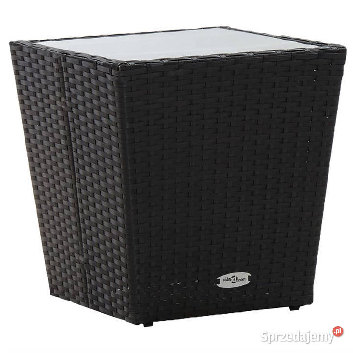 Stolik herbaciany czarny 415x415x43 rattan PE i Stoły i stoliki ogrodowe Warszawa