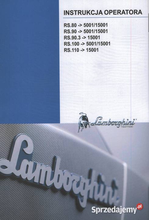 Lamborghini RS RV Instrukcja obsługi katalog wielkopolskie Szamotuły