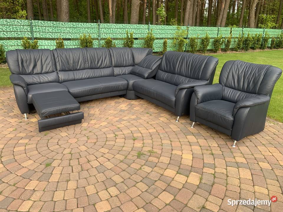 NATURIA NIEMIECKI NAROŻNIK Z FOTELEM SKÓRA Kalety