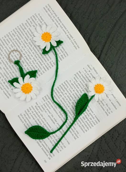 Stokrotki wykonane na szydełku Łask