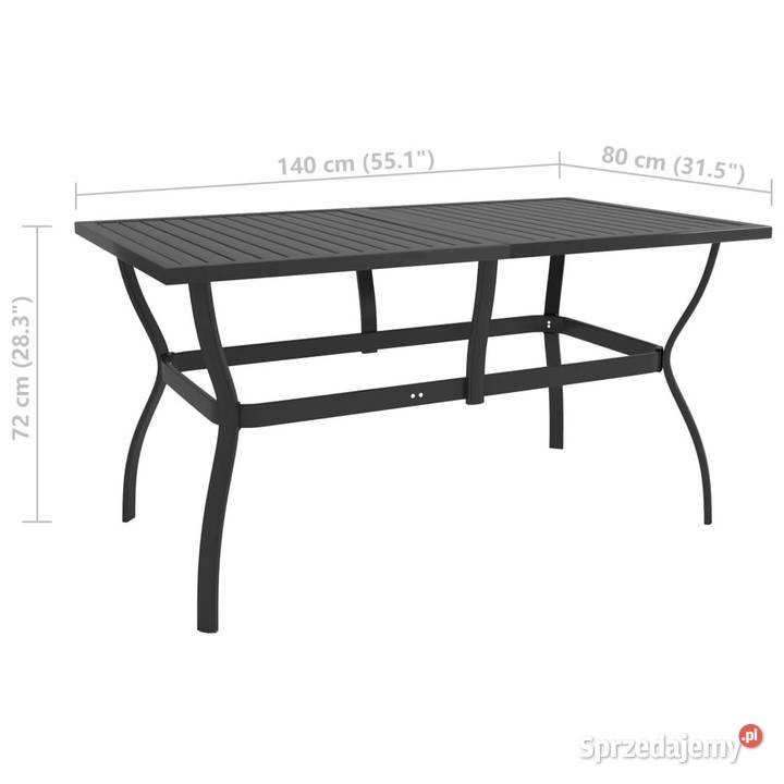 Stół ogrodowy antracytowy 140x80x72 stal Warszawa