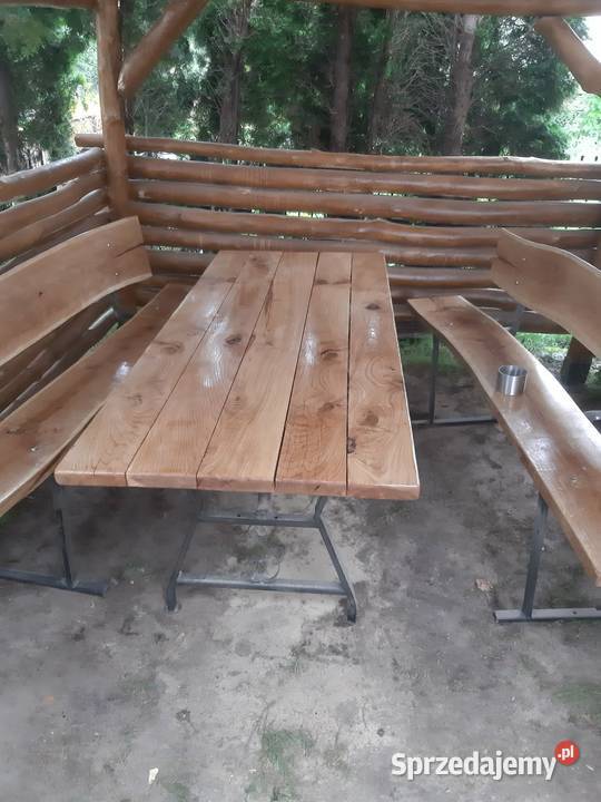 2 Ławki ze stołem dębowe lubelskie Tyszowce sprzedam