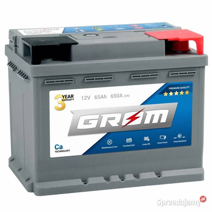 Akumulator GROM Premium 65Ah 650A EN DTR śląskie Ruda Śląska