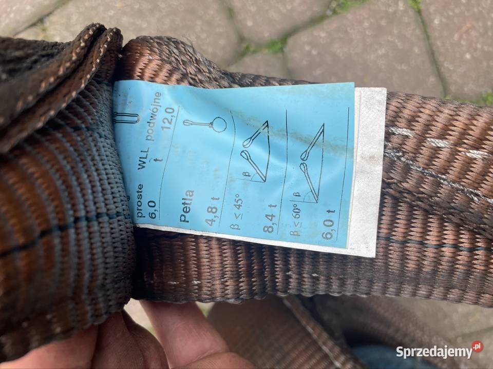 Zawiesie pasowe 6T 6m 6000 pasy PES kujawsko-pomorskie Toruń sprzedam