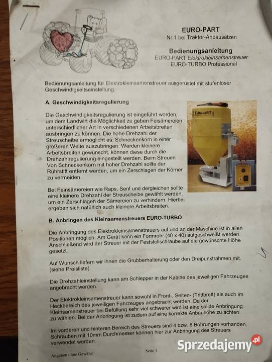 Siewnik do poplonów Europart