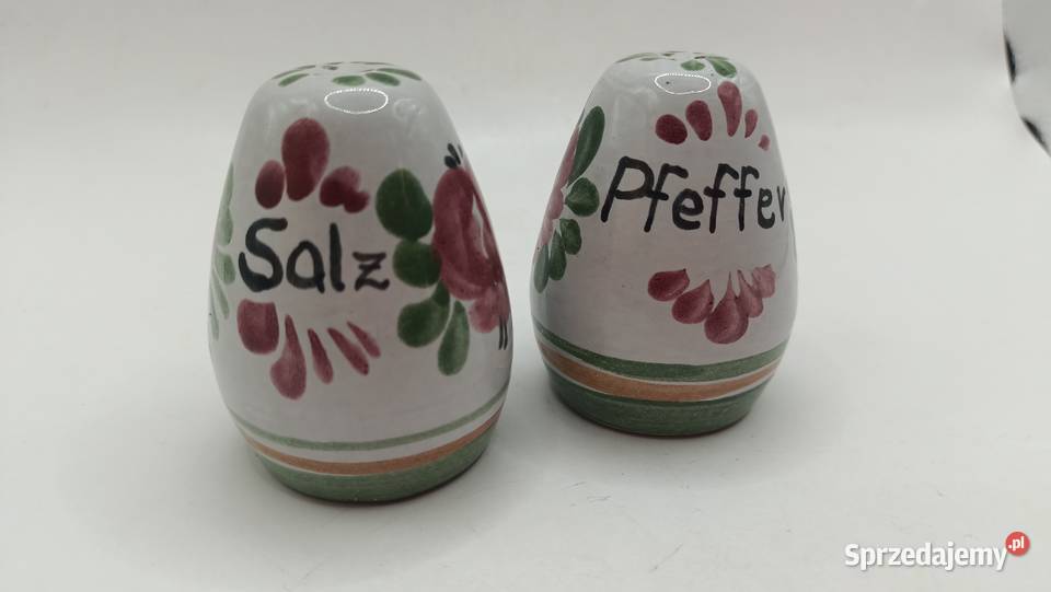Ceramiczny zestaw na sól i pieprz ręcznie Wyposażenie wnętrz lubelskie Zamość