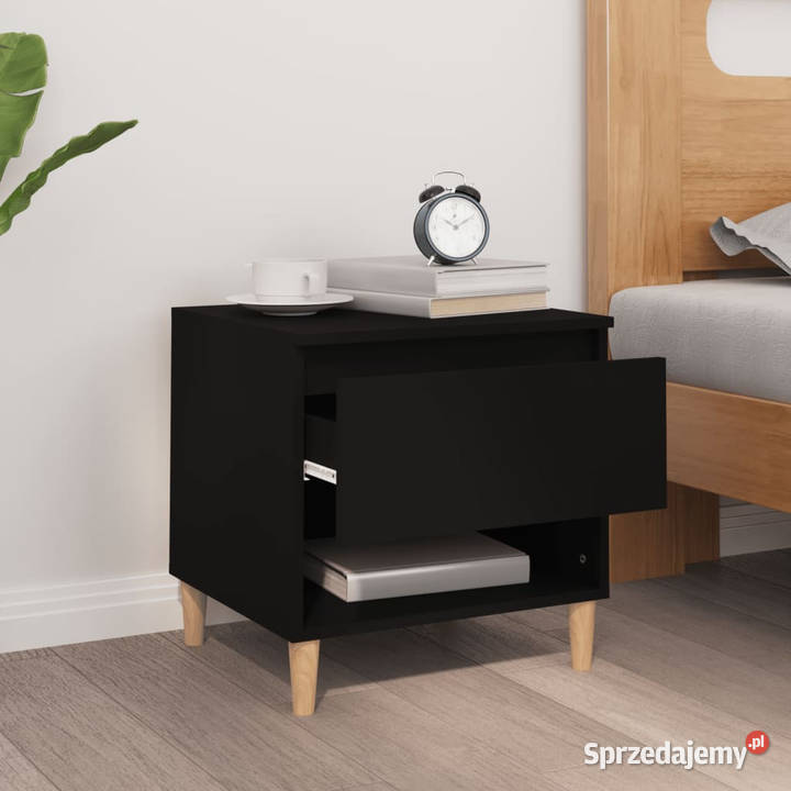 Szafka nocna czarna 50x46x50 materiał Nocne Warszawa